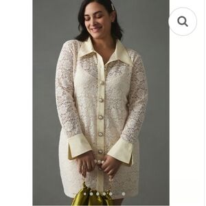 Anthropologie Corey Lynn Calter Ivory Lace Dress